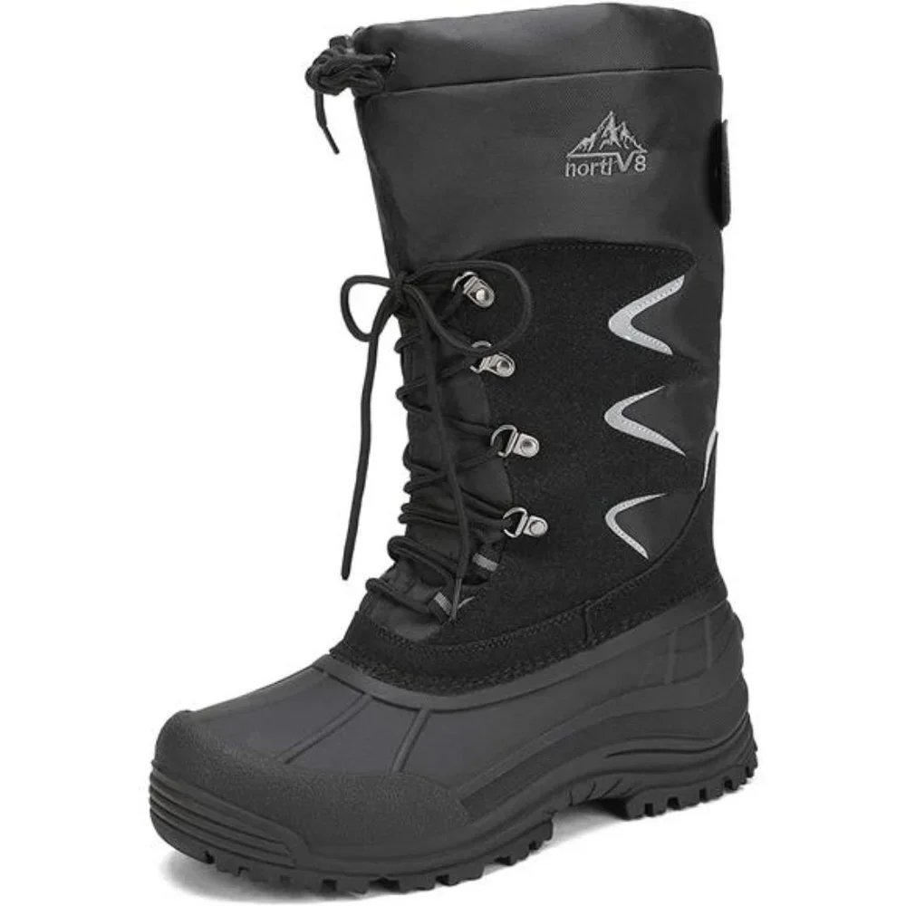 Men's Waterproof Hiking Winter Snow Boots Insulated Fur Liner Lightweight
